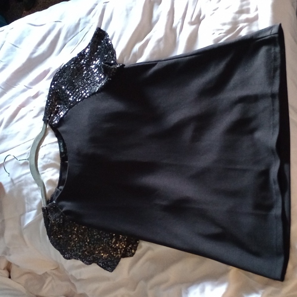 Ann Taylor Sequin Cap Sleeve Top